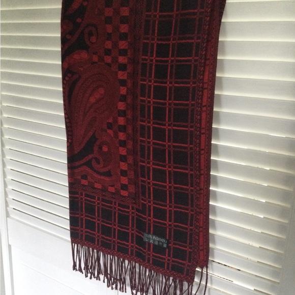 Pashmina Red/Black Scarf/Wrap - Picture 2 of 9